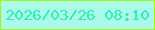 文字の大きさ：4、枠の色：a0fb01、背景の色：abf9eb、文字の色：2cedb4 無料ブログパーツのブログ時計