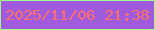 文字の大きさ：5、枠の色：a0fb86、背景の色：a05ade、文字の色：f86f6e 無料ブログパーツのブログ時計