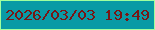 文字の大きさ：1、枠の色：a0ff9e、背景の色：099aa5、文字の色：781614 無料ブログパーツのブログ時計