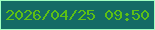 文字の大きさ：2、枠の色：a0ffc2、背景の色：146b65、文字の色：5dc015 無料ブログパーツのブログ時計