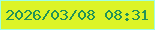 文字の大きさ：5、枠の色：a0ffe2、背景の色：dcf427、文字の色：229357 無料ブログパーツのブログ時計