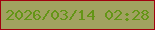 文字の大きさ：1、枠の色：a1010f、背景の色：a1a260、文字の色：649516 無料ブログパーツのブログ時計