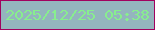 文字の大きさ：4、枠の色：a1015f、背景の色：94b5be、文字の色：88ee8e 無料ブログパーツのブログ時計