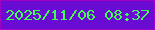 文字の大きさ：1、枠の色：a101c5、背景の色：690bd2、文字の色：41fe52 無料ブログパーツのブログ時計