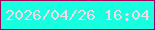 文字の大きさ：3、枠の色：a10256、背景の色：17fee0、文字の色：f4dae4 無料ブログパーツのブログ時計