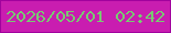 文字の大きさ：1、枠の色：a1039d、背景の色：c91db0、文字の色：79c972 無料ブログパーツのブログ時計