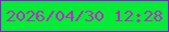 文字の大きさ：4、枠の色：a108ec、背景の色：04ec35、文字の色：b62dca 無料ブログパーツのブログ時計