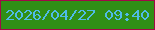 文字の大きさ：1、枠の色：a10947、背景の色：308f16、文字の色：4fbbe7 無料ブログパーツのブログ時計