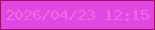 文字の大きさ：5、枠の色：a1096a、背景の色：e148e1、文字の色：f766e3 無料ブログパーツのブログ時計