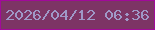 文字の大きさ：4、枠の色：a10a9a、背景の色：7d3465、文字の色：9f98c7 無料ブログパーツのブログ時計