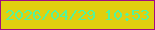 文字の大きさ：2、枠の色：a10b83、背景の色：e1cf0f、文字の色：55f39c 無料ブログパーツのブログ時計
