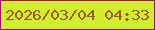 文字の大きさ：5、枠の色：a10c68、背景の色：d0ee2b、文字の色：9f593e 無料ブログパーツのブログ時計