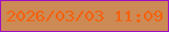 文字の大きさ：1、枠の色：a10dc4、背景の色：cc8a55、文字の色：f5600d 無料ブログパーツのブログ時計