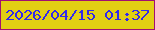 文字の大きさ：1、枠の色：a10f72、背景の色：e2cf13、文字の色：3129ec 無料ブログパーツのブログ時計