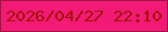 文字の大きさ：2、枠の色：a11245、背景の色：f11b76、文字の色：a50f05 無料ブログパーツのブログ時計