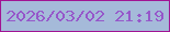 文字の大きさ：5、枠の色：a11393、背景の色：a5bad9、文字の色：9657ca 無料ブログパーツのブログ時計