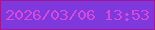 文字の大きさ：3、枠の色：a11596、背景の色：7e39dd、文字の色：d848da 無料ブログパーツのブログ時計