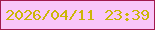 文字の大きさ：4、枠の色：a11a4e、背景の色：f9c6f9、文字の色：cbb606 無料ブログパーツのブログ時計