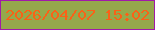 文字の大きさ：4、枠の色：a11aa9、背景の色：95a84c、文字の色：fa6117 無料ブログパーツのブログ時計