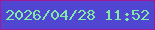 文字の大きさ：4、枠の色：a11b99、背景の色：5046d2、文字の色：81eba6 無料ブログパーツのブログ時計