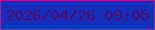 文字の大きさ：3、枠の色：a11d9a、背景の色：142ebe、文字の色：540868 無料ブログパーツのブログ時計