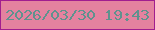 文字の大きさ：3、枠の色：a11e8f、背景の色：e4829f、文字の色：5f928e 無料ブログパーツのブログ時計