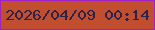 文字の大きさ：1、枠の色：a121c9、背景の色：c14f2f、文字の色：2d224a 無料ブログパーツのブログ時計