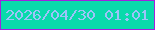 文字の大きさ：2、枠の色：a121de、背景の色：09daab、文字の色：9dc3f9 無料ブログパーツのブログ時計