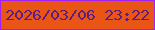 文字の大きさ：2、枠の色：a121f1、背景の色：e95514、文字の色：5c1e85 無料ブログパーツのブログ時計