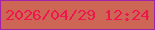 文字の大きさ：4、枠の色：a123a8、背景の色：cd6654、文字の色：eb174d 無料ブログパーツのブログ時計