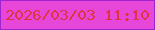 文字の大きさ：4、枠の色：a123cf、背景の色：e647d8、文字の色：df3443 無料ブログパーツのブログ時計