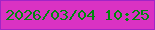 文字の大きさ：2、枠の色：a124c6、背景の色：da32c3、文字の色：01880e 無料ブログパーツのブログ時計