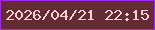 文字の大きさ：1、枠の色：a128f7、背景の色：632c32、文字の色：facfce 無料ブログパーツのブログ時計