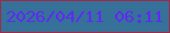 文字の大きさ：1、枠の色：a12a48、背景の色：357198、文字の色：5f2af1 無料ブログパーツのブログ時計