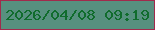 文字の大きさ：5、枠の色：a12a4c、背景の色：57907f、文字の色：106c2d 無料ブログパーツのブログ時計