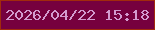 文字の大きさ：1、枠の色：a12b0c、背景の色：76003e、文字の色：d39bcf 無料ブログパーツのブログ時計
