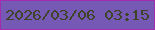 文字の大きさ：1、枠の色：a12cae、背景の色：7659b4、文字の色：3e4428 無料ブログパーツのブログ時計