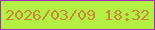 文字の大きさ：5、枠の色：a12dbd、背景の色：b4ef44、文字の色：c98738 無料ブログパーツのブログ時計