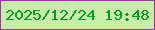 文字の大きさ：2、枠の色：a131af、背景の色：c8edab、文字の色：01a124 無料ブログパーツのブログ時計