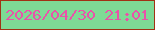 文字の大きさ：2、枠の色：a13214、背景の色：7eda95、文字の色：e952a9 無料ブログパーツのブログ時計
