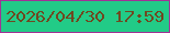 文字の大きさ：2、枠の色：a13296、背景の色：22cb87、文字の色：6f4820 無料ブログパーツのブログ時計