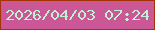 文字の大きさ：4、枠の色：a13304、背景の色：cc5797、文字の色：c2f1d0 無料ブログパーツのブログ時計