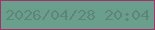 文字の大きさ：1、枠の色：a13367、背景の色：699f8c、文字の色：5d8679 無料ブログパーツのブログ時計