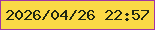 文字の大きさ：5、枠の色：a135a5、背景の色：fad946、文字の色：202713 無料ブログパーツのブログ時計