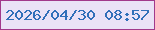 文字の大きさ：3、枠の色：a1398c、背景の色：eae2f7、文字の色：316fb9 無料ブログパーツのブログ時計