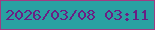 文字の大きさ：5、枠の色：a13b82、背景の色：29a1a2、文字の色：6a1f84 無料ブログパーツのブログ時計