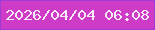 文字の大きさ：1、枠の色：a13bd8、背景の色：ce3bc7、文字の色：f7e9f9 無料ブログパーツのブログ時計