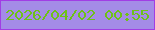 文字の大きさ：1、枠の色：a13de4、背景の色：a48be7、文字の色：6ec116 無料ブログパーツのブログ時計