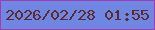 文字の大きさ：2、枠の色：a13eaf、背景の色：6f87e2、文字の色：5e2b2c 無料ブログパーツのブログ時計