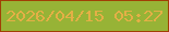 文字の大きさ：2、枠の色：a13f05、背景の色：97b336、文字の色：e4af46 無料ブログパーツのブログ時計